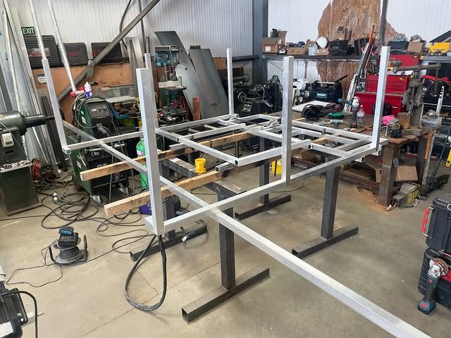 Super-yacht hot-tub frame being fabricated